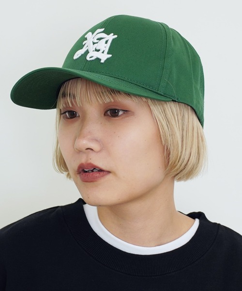 リンカブル　ロゴキャップ　ベージュ×グリーン XLARGE（エクストララージ）の「XLARGE / エクストララージ OLD
