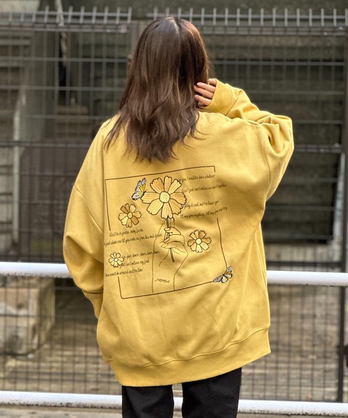 JE-フラワーバタフライ・クルースウェット