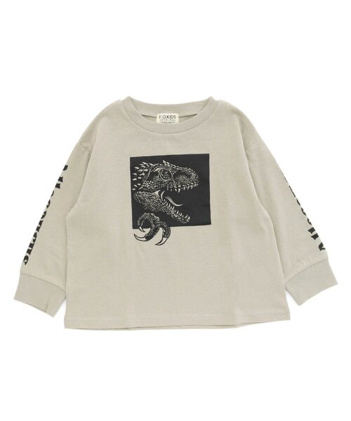 F.O.KIDS(エフオーキッズ)の「ALLOSAURUS BOX TEE(Tシャツ/カットソー・キッズ・ベージュ/パープル/チャコール・140/120/80/130/95/90/100/110)」の2枚目の写真