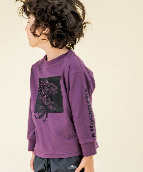 F.O.KIDS(エフオーキッズ)の「ALLOSAURUS BOX TEE(Tシャツ/カットソー・キッズ・ベージュ/パープル/チャコール・140/120/80/130/95/90/100/110)」の3枚目の写真