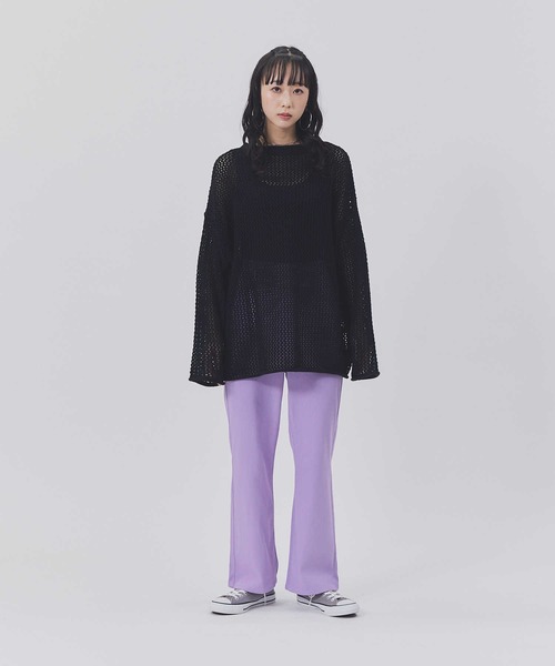 BACK NUMBER(バックナンバー)の「【BACK NUMBER】透かし編みニット(ニット/セーター・レディース・ネイビー×ホワイト/ブラック/ブルー・M/L)」の19枚目の写真