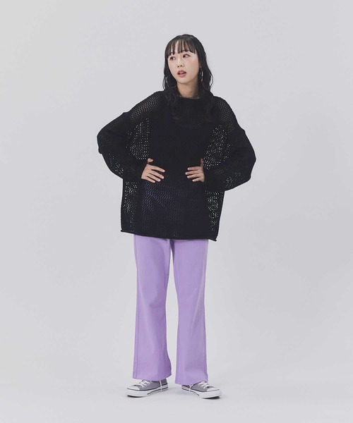 BACK NUMBER(バックナンバー)の「【BACK NUMBER】透かし編みニット(ニット/セーター・レディース・ネイビー×ホワイト/ブラック/ブルー・M/L)」の18枚目の写真