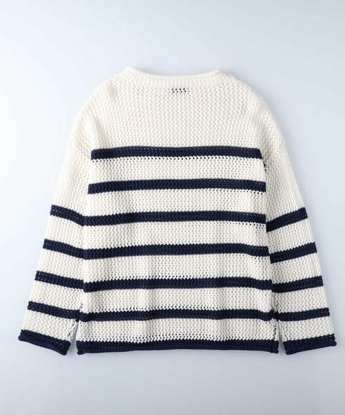 BACK NUMBER(バックナンバー)の「【BACK NUMBER】透かし編みニット(ニット/セーター・レディース・ネイビー×ホワイト/ブラック/ブルー・M/L)」の10枚目の写真