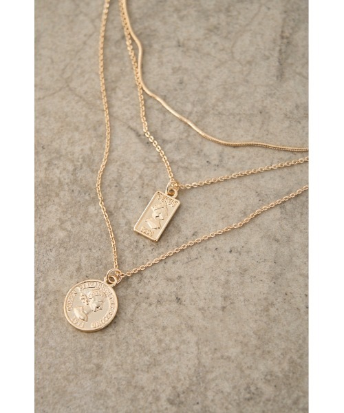 AZUL by moussy（アズールバイマウジー）の「COIN THREE-STRAND NECKLACE/コインスリーストランドネックレス（ネックレス・レディース・ゴールド系その他/シルバー・FREE）」の10枚目の写真