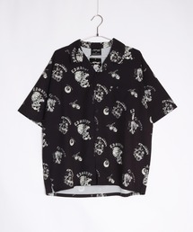 Ed Hardy オーバーサイズ 総柄 半袖開襟シャツ ポケット付