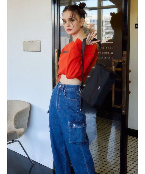 EVRIS（エヴリス）の「カーゴデザインデニムパンツ（デニムパンツ・レディース・インディゴブルー/カーキ・SMALL/MEDIUM）」の12枚目の写真