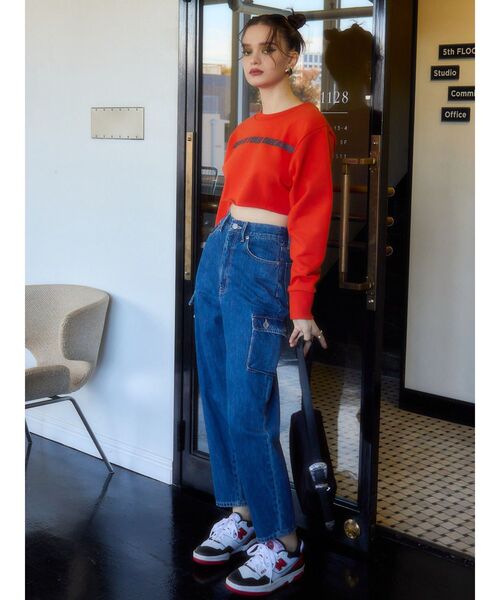 EVRIS（エヴリス）の「カーゴデザインデニムパンツ（デニムパンツ・レディース・インディゴブルー/カーキ・SMALL/MEDIUM）」の13枚目の写真