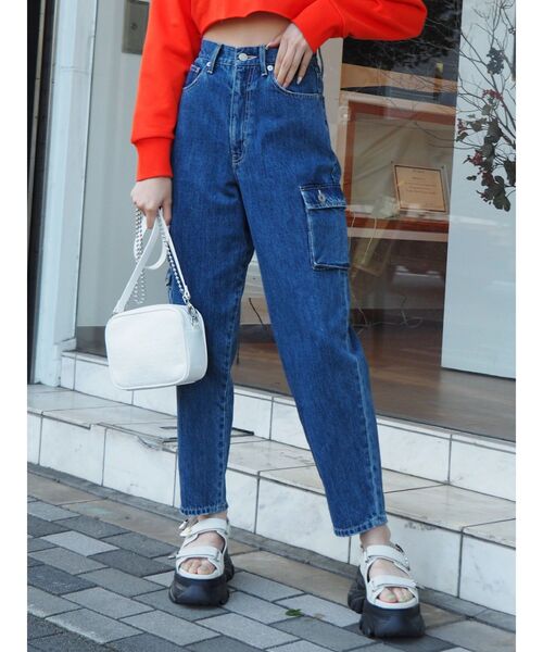 EVRIS（エヴリス）の「カーゴデザインデニムパンツ（デニムパンツ・レディース・インディゴブルー/カーキ・SMALL/MEDIUM）」の20枚目の写真