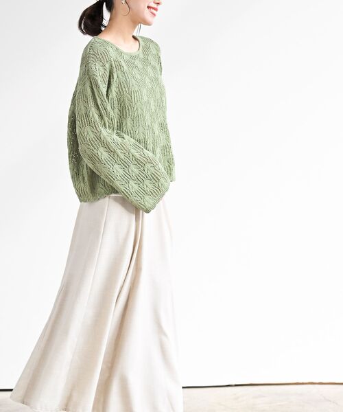 オレオレオ 　Time is onリンクス フロントパネル ニット 半袖 Time is onリンクス フロントパネル ニット 半袖LINKS FRONT