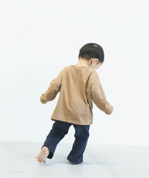 ooju(オージュ)の「【ooju】ロングTシャツ(Tシャツ/カットソー・キッズ・ライム/ネイビー/ベージュ・1/2/3/4)」の5枚目の写真