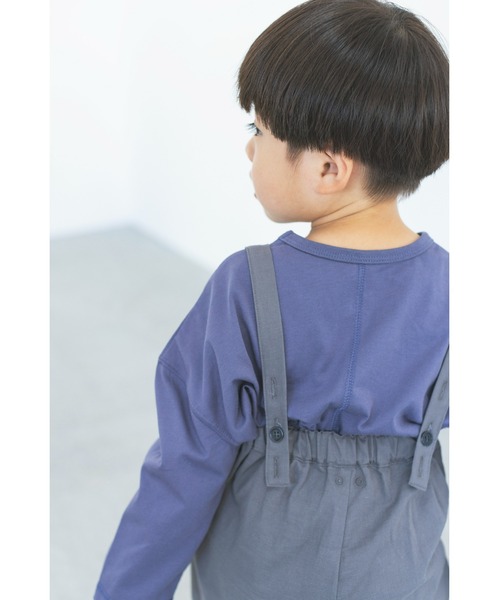 ooju(オージュ)の「【ooju】ロングTシャツ(Tシャツ/カットソー・キッズ・ライム/ネイビー/ベージュ・1/2/3/4)」の8枚目の写真