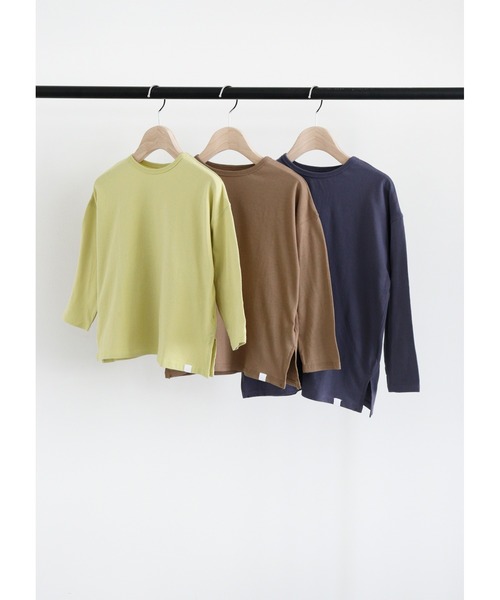 ooju(オージュ)の「【ooju】ロングTシャツ(Tシャツ/カットソー・キッズ・ライム/ネイビー/ベージュ・1/2/3/4)」の19枚目の写真