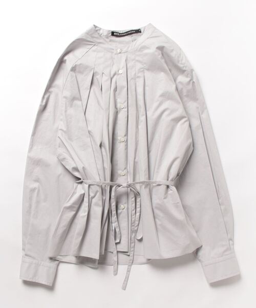 nicholson and nicholson（ニコルソンアンドニコルソン）の「BIRD-POPLIN（シャツ/ブラウス・レディース・グリーン/ライトブルーグレー・38）」の2枚目の写真