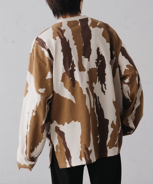 epnok（エプノック）の「ニュアンスプリントルーズロンT（Tシャツ/カットソー・メンズ・ベージュ/ブラック/ブルー・SMALL/MEDIUM/LARGE）」の10枚目の写真