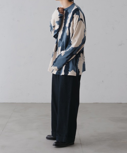 epnok（エプノック）の「ニュアンスプリントルーズロンT（Tシャツ/カットソー・メンズ・ベージュ/ブラック/ブルー・SMALL/MEDIUM/LARGE）」の19枚目の写真