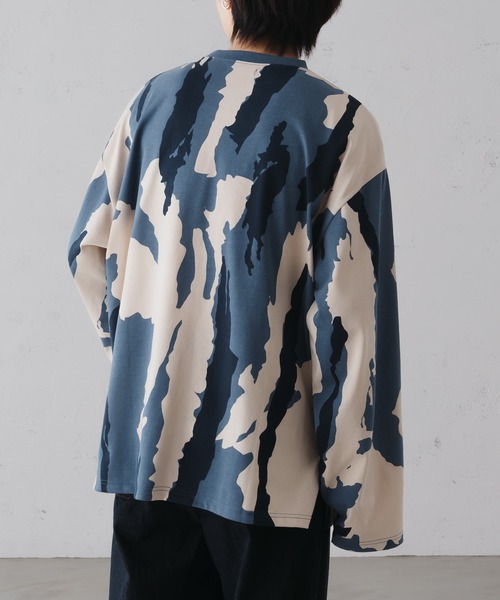 epnok（エプノック）の「ニュアンスプリントルーズロンT（Tシャツ/カットソー・メンズ・ベージュ/ブラック/ブルー・SMALL/MEDIUM/LARGE）」の14枚目の写真