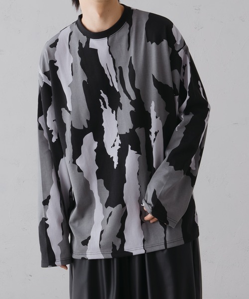 epnok（エプノック）の「ニュアンスプリントルーズロンT（Tシャツ/カットソー・メンズ・ベージュ/ブラック/ブルー・SMALL/MEDIUM/LARGE）」の16枚目の写真