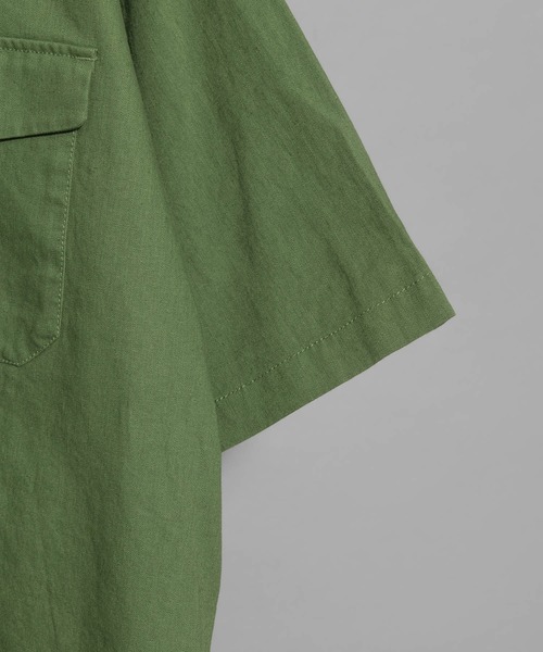 ARMY TWILL（アーミーツイル）の「【 ARMY TWILL / アーミーツイル 】COTTON / LINEN SLAB H/S UTILITY SHIRT / コットン リネン シャツ（シャツ/ブラウス・メンズ・ブラック/カーキ・LARGE/MEDIUM）」の7枚目の写真