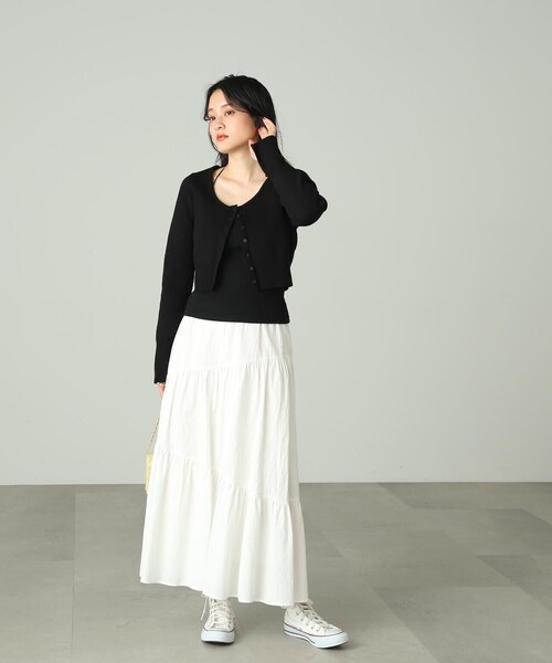 FREE'S MART（フリーズマート）の「◆袖スリットラウンドネックカーディガン（カーディガン/ボレロ・レディース・ブルー/ピンク/ブラック/ホワイト・FREE）」の17枚目の写真