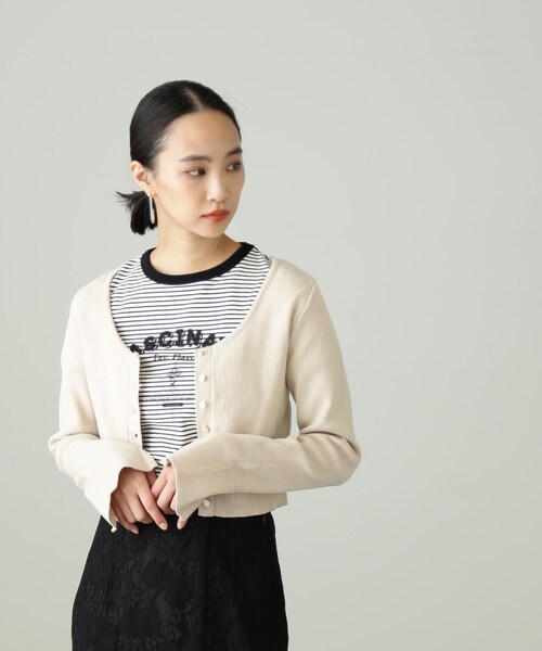 FREE'S MART（フリーズマート）の「◆袖スリットラウンドネックカーディガン（カーディガン/ボレロ・レディース・ブルー/ピンク/ブラック/ホワイト・FREE）」の14枚目の写真