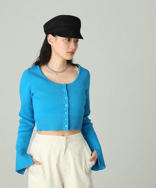 FREE'S MART（フリーズマート）の「◆袖スリットラウンドネックカーディガン（カーディガン/ボレロ・レディース・ブルー/ピンク/ブラック/ホワイト・FREE）」の20枚目の写真