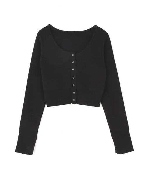 FREE'S MART（フリーズマート）の「◆袖スリットラウンドネックカーディガン（カーディガン/ボレロ・レディース・ブルー/ピンク/ブラック/ホワイト・FREE）」の2枚目の写真