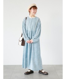 ehka sopo | 小花柄配色パイピングワンピース(ワンピース)