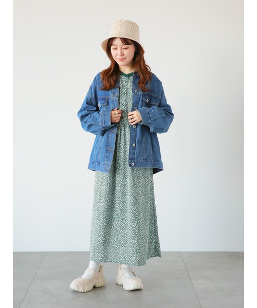 ehka sopo（エヘカソポ）の「小花柄配色パイピングワンピース（ワンピース・レディース・ブラック/ブルー/グリーン・ﾌﾘ-）」の22枚目の写真