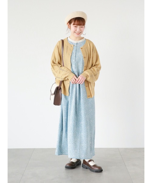 ehka sopo（エヘカソポ）の「小花柄配色パイピングワンピース（ワンピース・レディース・ブラック/ブルー/グリーン・ﾌﾘ-）」の19枚目の写真