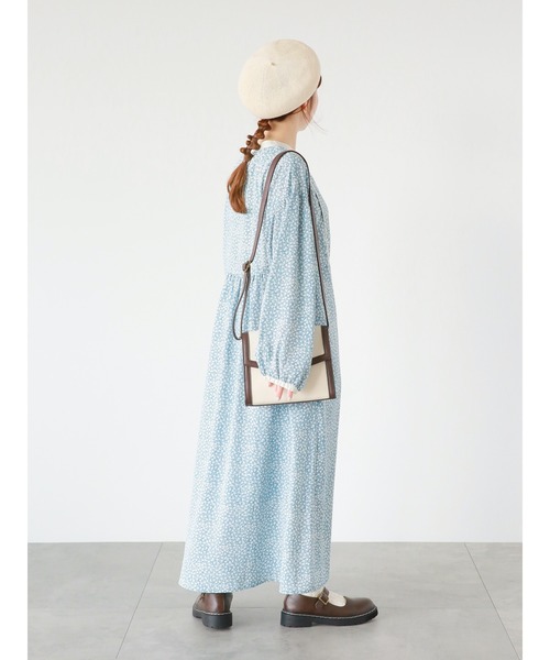 ehka sopo（エヘカソポ）の「小花柄配色パイピングワンピース（ワンピース・レディース・ブラック/ブルー/グリーン・ﾌﾘ-）」の20枚目の写真