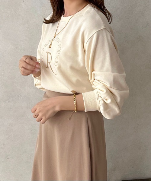 apres jour clair(アプレジュールクレア)の「【apres jour clair】ロゴ刺繍スウェット【ZOZOTOWN限定アイテム】(スウェット・レディース・アイボリー/ライトブラウン・フリー/X-LARGE)」の5枚目の写真