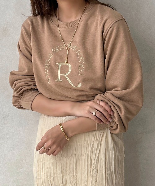 apres jour clair(アプレジュールクレア)の「【apres jour clair】ロゴ刺繍スウェット【ZOZOTOWN限定アイテム】(スウェット・レディース・アイボリー/ライトブラウン・フリー/X-LARGE)」の8枚目の写真