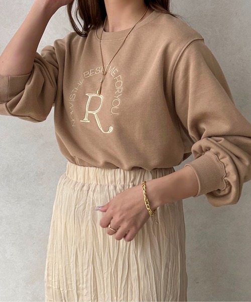 apres jour clair(アプレジュールクレア)の「【apres jour clair】ロゴ刺繍スウェット【ZOZOTOWN限定アイテム】(スウェット・レディース・アイボリー/ライトブラウン・フリー/X-LARGE)」の9枚目の写真