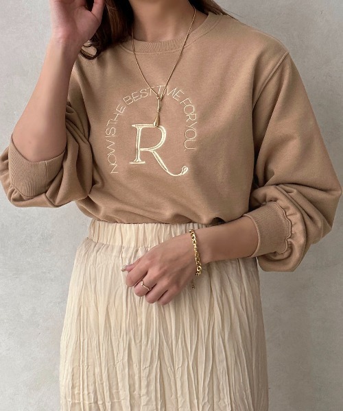 apres jour clair(アプレジュールクレア)の「【apres jour clair】ロゴ刺繍スウェット【ZOZOTOWN限定アイテム】(スウェット・レディース・アイボリー/ライトブラウン・フリー/X-LARGE)」の10枚目の写真