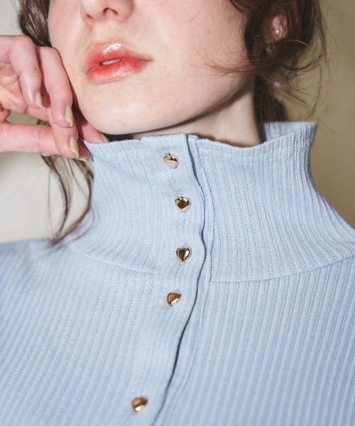 MIRO AMURETTE（ミロアミュレット）の「2way heart button cardigan/ハートボタンカーディガン（カーディガン/ボレロ・レディース・ライトブルー/モカ・FREE）」の11枚目の写真