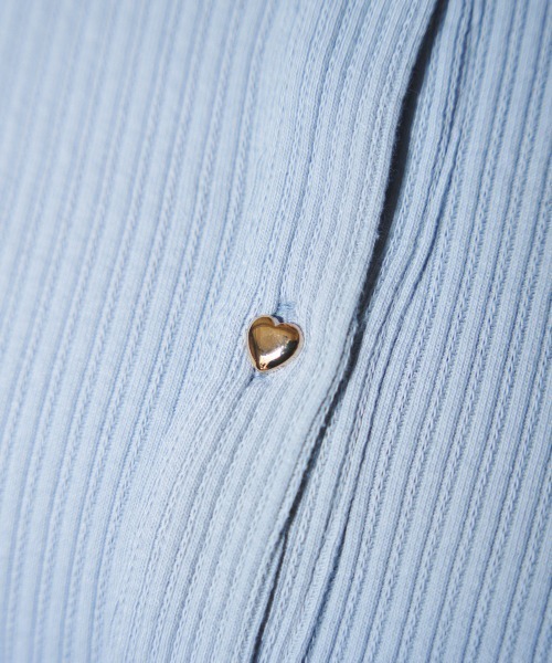 MIRO AMURETTE（ミロアミュレット）の「2way heart button cardigan/ハートボタンカーディガン（カーディガン/ボレロ・レディース・ライトブルー/モカ・FREE）」の13枚目の写真
