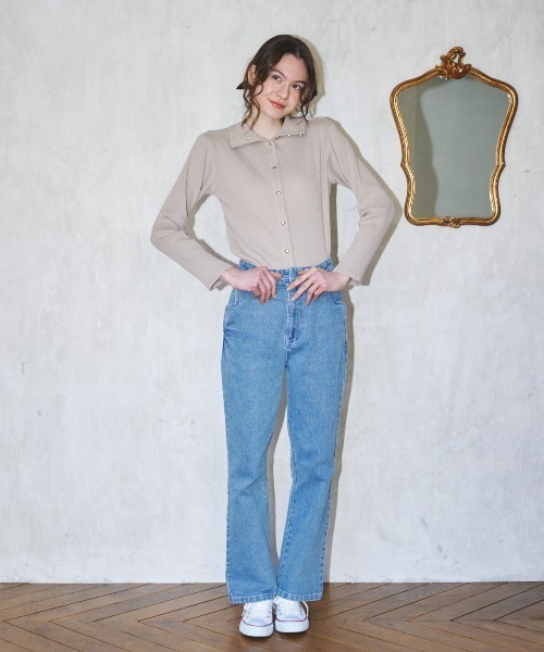 MIRO AMURETTE（ミロアミュレット）の「2way heart button cardigan/ハートボタンカーディガン（カーディガン/ボレロ・レディース・ライトブルー/モカ・FREE）」の20枚目の写真