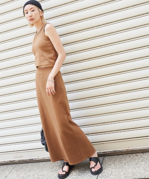 Auntie Rosa Holiday（アンティローザホリデー）の「カットリブアメスリクロップドタンク（タンクトップ・レディース・ブラック/ブラウン/オフホワイト・FREE）」の8枚目の写真