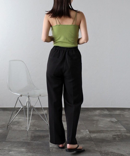 Bonjour Sagan（ボンジュールサガン）の「カップ付きダブルストラップキャミソール（キャミソール・レディース・ブラック/サックスブルー/ブラウン/グリーン/ライトグリーン/テラコッタ/キナリ・FREE）」の13枚目の写真