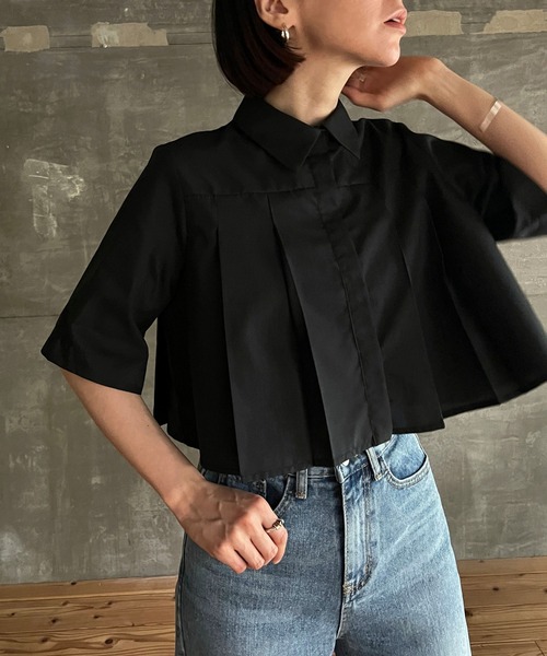 cona（コナ）の「【ZOZO限定】ショート丈プリーツブラウス（シャツ/ブラウス・レディース・ホワイト/ブラック/ブルー・FREE）」の12枚目の写真