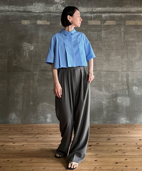 cona（コナ）の「【ZOZO限定】ショート丈プリーツブラウス（シャツ/ブラウス・レディース・ホワイト/ブラック/ブルー・FREE）」の16枚目の写真