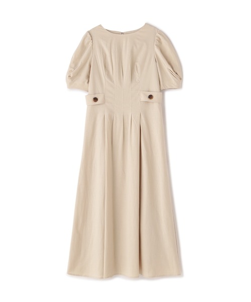 FREE'S MART(フリーズマート)の「◆麻調サイドボタンワンピース(ワンピース・レディース・ベージュ/オレンジ/ブルー・SMALL/MEDIUM)」の2枚目の写真