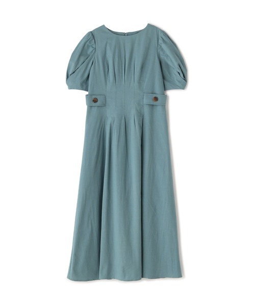 FREE'S MART(フリーズマート)の「◆麻調サイドボタンワンピース(ワンピース・レディース・ベージュ/オレンジ/ブルー・SMALL/MEDIUM)」の3枚目の写真