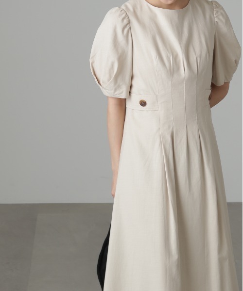 FREE'S MART(フリーズマート)の「◆麻調サイドボタンワンピース(ワンピース・レディース・ベージュ/オレンジ/ブルー・SMALL/MEDIUM)」の16枚目の写真