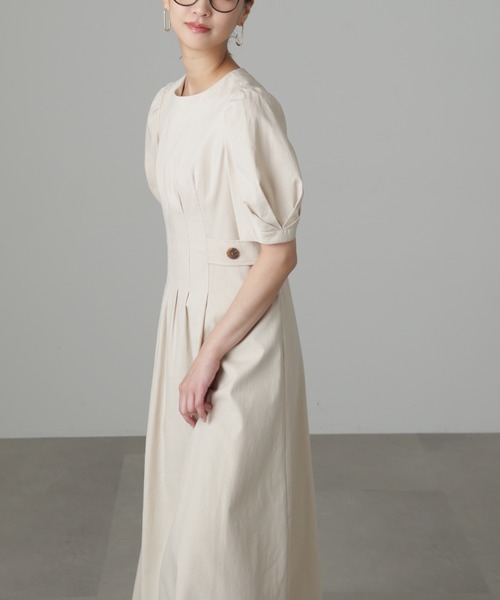 FREE'S MART(フリーズマート)の「◆麻調サイドボタンワンピース(ワンピース・レディース・ベージュ/オレンジ/ブルー・SMALL/MEDIUM)」の20枚目の写真