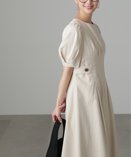 FREE'S MART(フリーズマート)の「◆麻調サイドボタンワンピース(ワンピース・レディース・ベージュ/オレンジ/ブルー・SMALL/MEDIUM)」の12枚目の写真