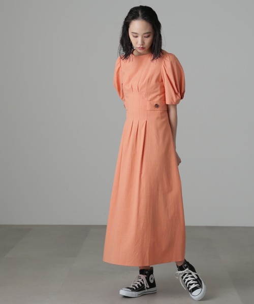 FREE'S MART(フリーズマート)の「◆麻調サイドボタンワンピース(ワンピース・レディース・ベージュ/オレンジ/ブルー・SMALL/MEDIUM)」の21枚目の写真