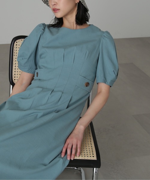 FREE'S MART(フリーズマート)の「◆麻調サイドボタンワンピース(ワンピース・レディース・ベージュ/オレンジ/ブルー・SMALL/MEDIUM)」の22枚目の写真