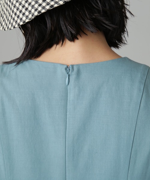 FREE'S MART(フリーズマート)の「◆麻調サイドボタンワンピース(ワンピース・レディース・ベージュ/オレンジ/ブルー・SMALL/MEDIUM)」の7枚目の写真