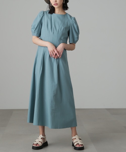 FREE'S MART(フリーズマート)の「◆麻調サイドボタンワンピース(ワンピース・レディース・ベージュ/オレンジ/ブルー・SMALL/MEDIUM)」の10枚目の写真